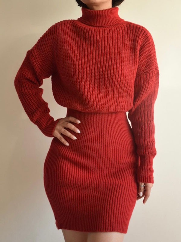 پیراهن بافت یقه اسکی