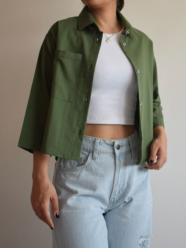 شومیز کراپ Pink apple