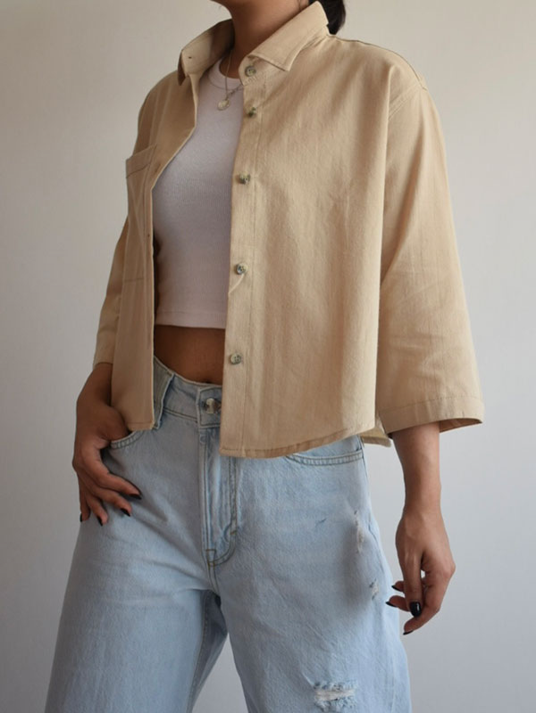 شومیز کراپ Pink apple