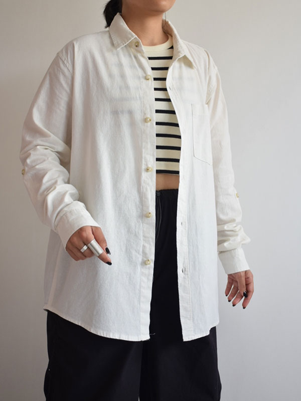شومیز لینن نچرال H&M