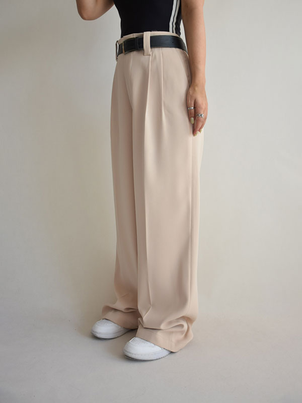 شلوار واید کرپ پیلی دار