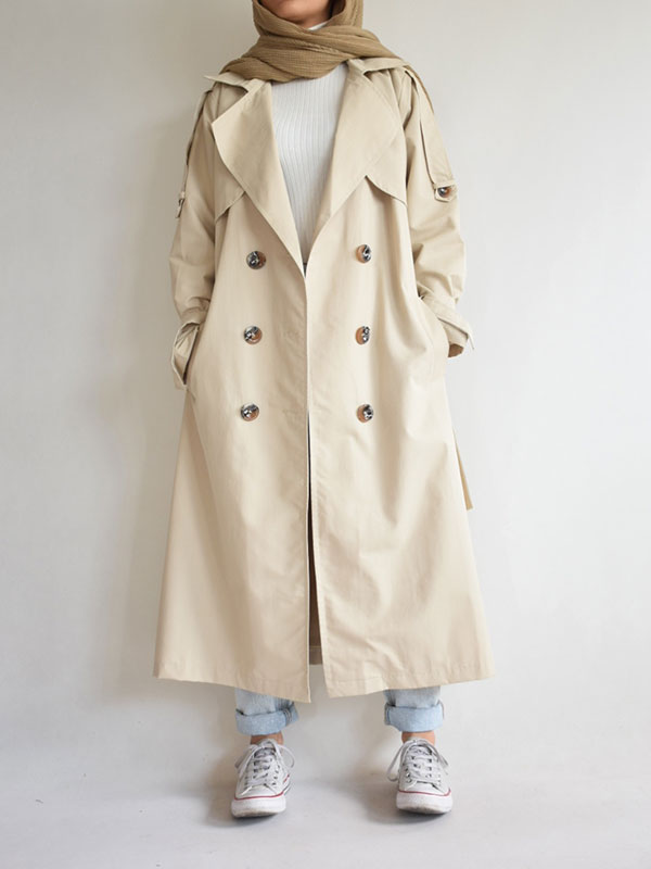 ترنچ کت بلند کلاسیک