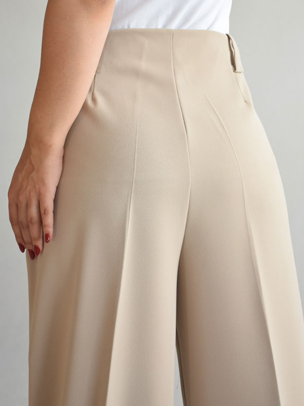 شلوار واید کرپ پیلی دار