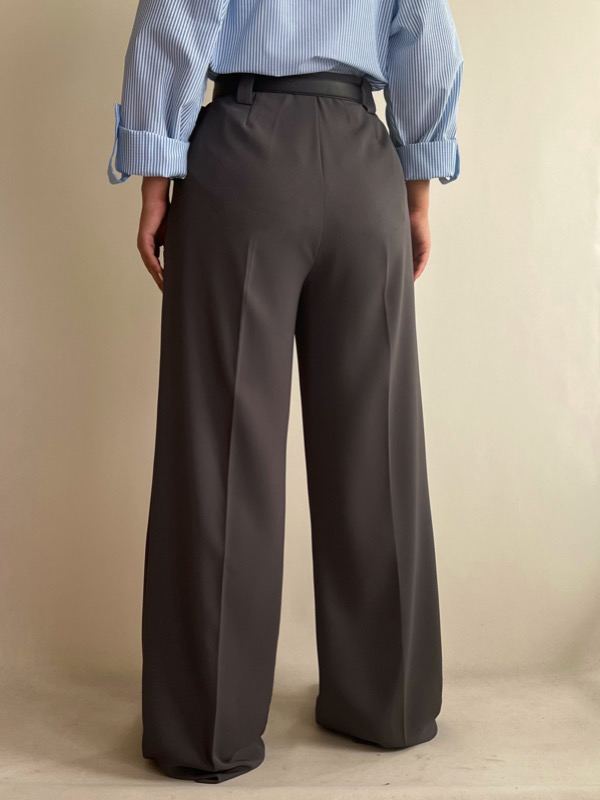 شلوار واید کرپ پیلی دار