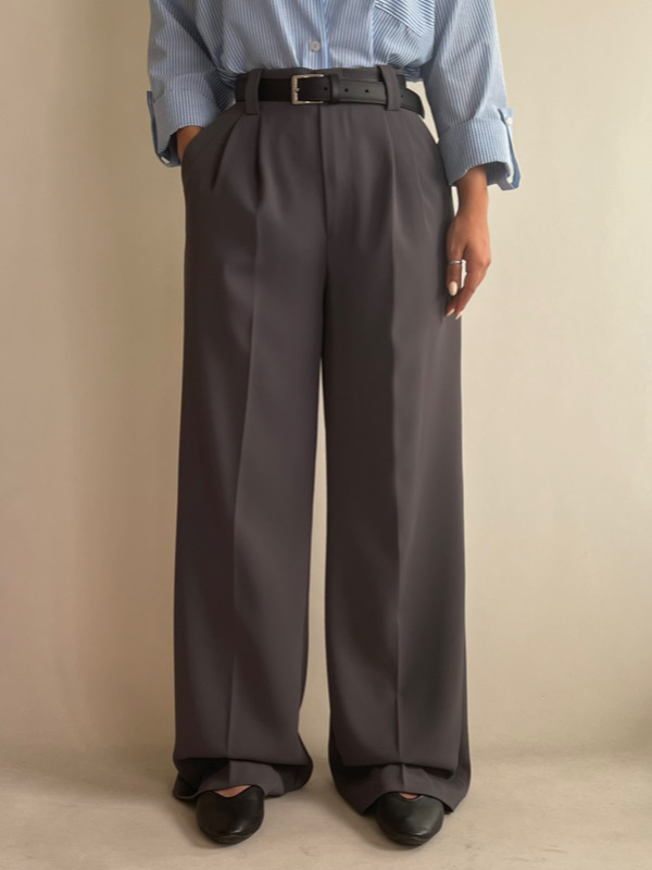 شلوار واید کرپ پیلی دار