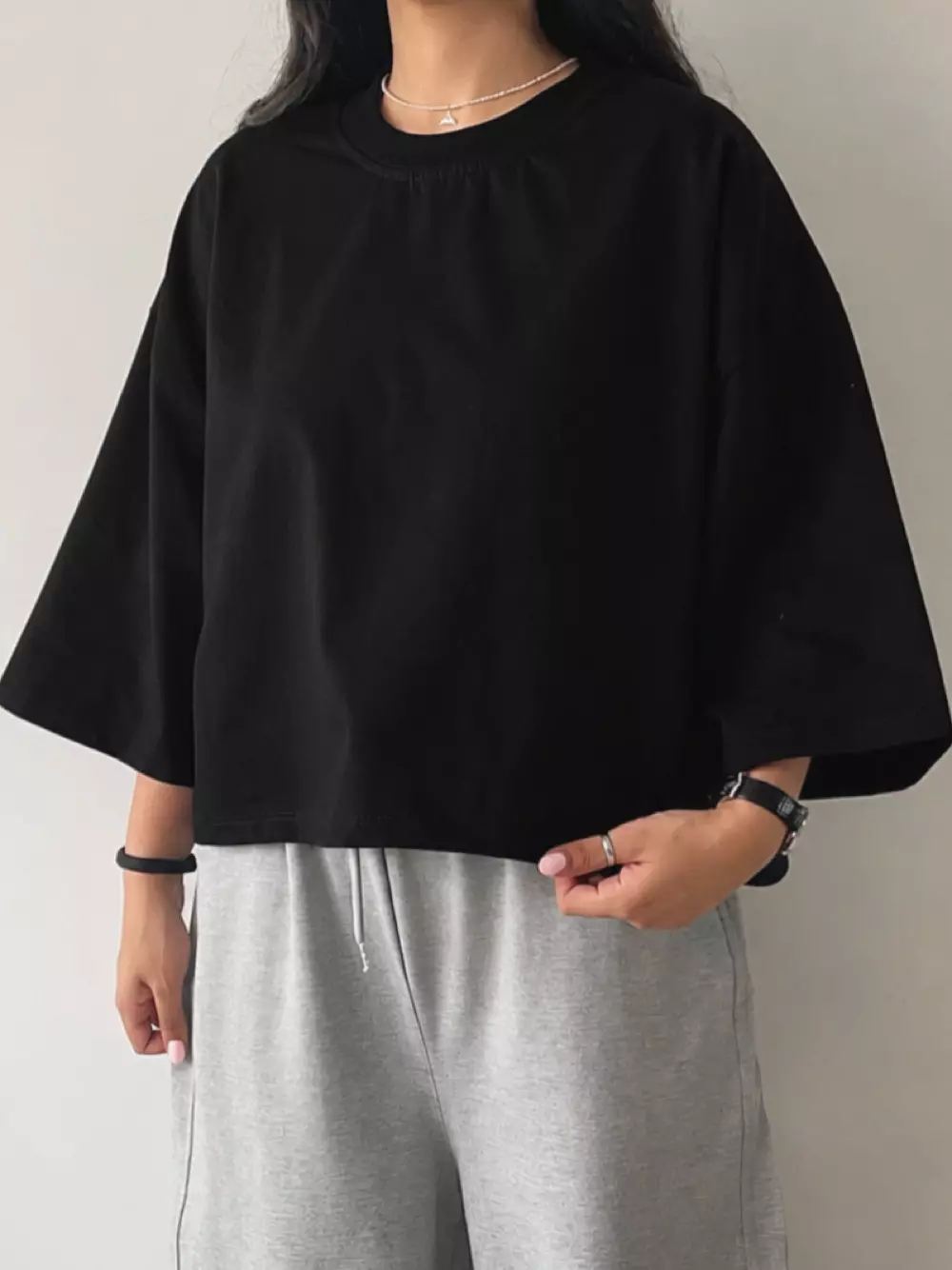 تیشرت باکسی کراپ زنانه