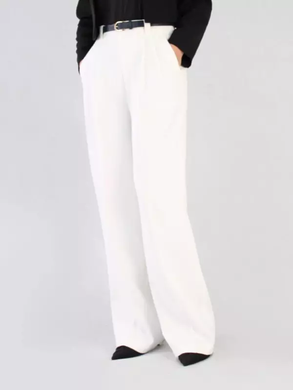 شلوار واید کرپ پیلی دار