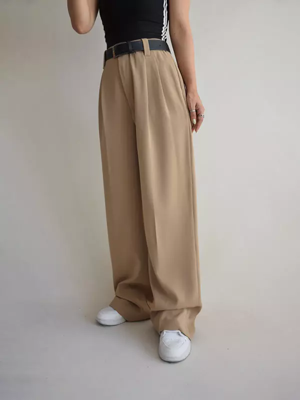 شلوار واید کرپ پیلی دار